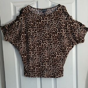 BOLD elements Animal Print Cold Shoulder Blouse